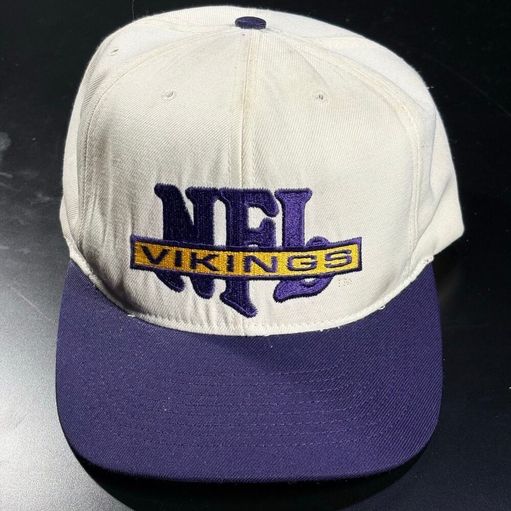 Vintage American Needle Minnesota Vikings Hat‎ Cap White NFL Football Mens 90s